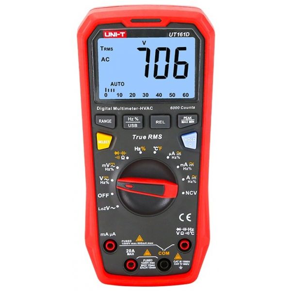 Uni-t Multímetro Digital True Rms Auto-range usb - UT161D