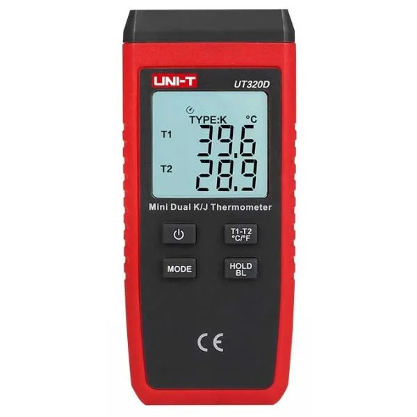 Uni-T Termómetro Digital de 2 Leituras Simultâneas com Sondas - UT320D