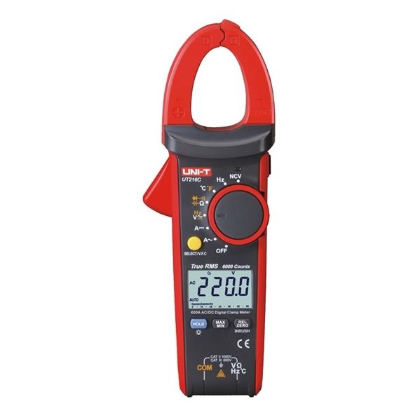 Uni-T Pinça Amperímétrica Digital True Rms Ac/dc 60A/600A Ac/dc 1000V - UT216C