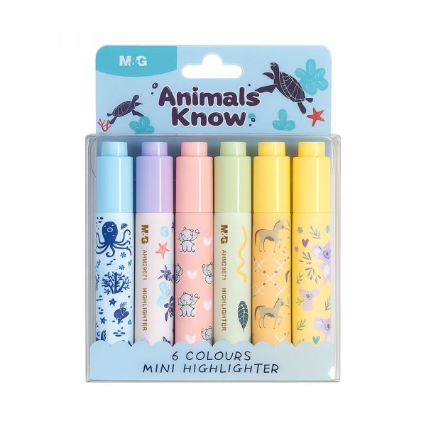 MG Valencia Animals Know Mini Pastel 6 Cores 6un