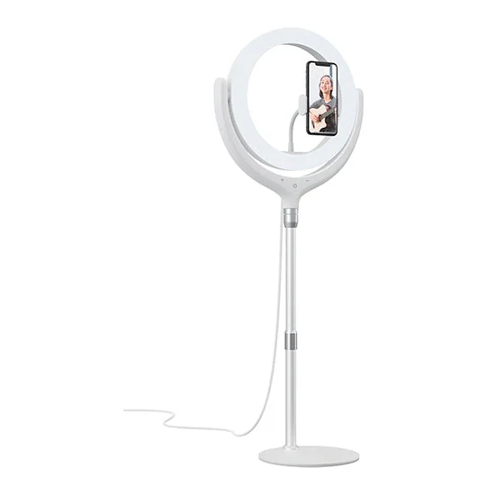 Suporte Tiktok DEVIA Stand LED Ring Light 12" 1.7m Branco