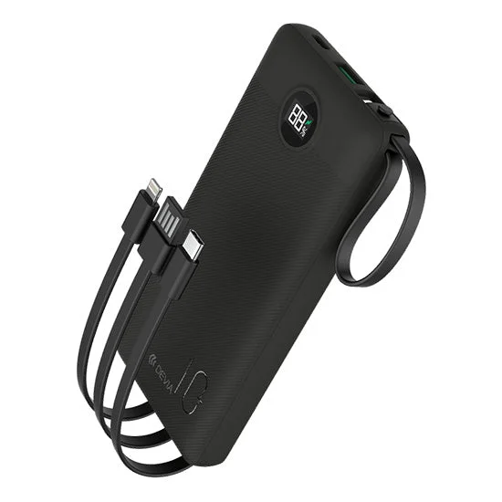 PowerBank Devia Extreme Speed 22.5W 4 Cabos 10000mAh Preto