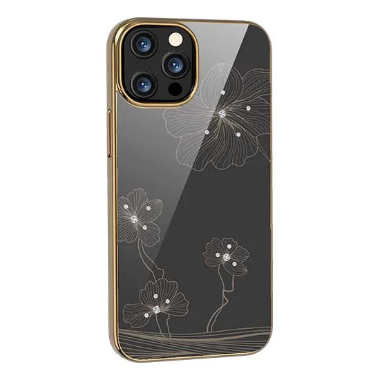 Capa DEVIA Crystal Flora Apple iPhone 13 Pro Dourado