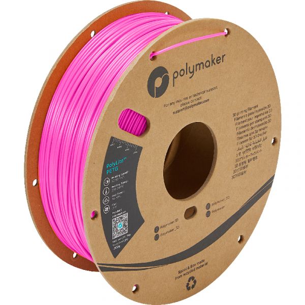 Polymaker Filamento para Impressora 3D PolyLite PETG 1.75mm 1kg Magenta