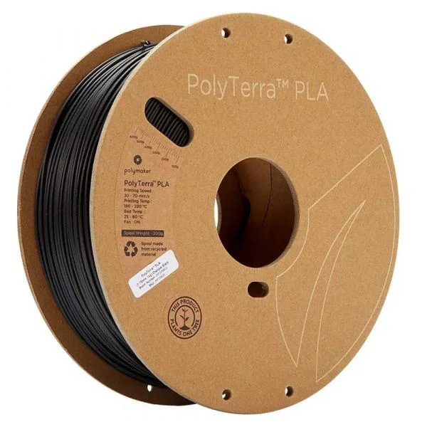 Polymaker Filamento PLA Polyterra PLA 1.75mm 1kg Charcoal Black
