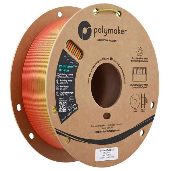 Polymaker Filamento HT-PLA 1.75mm 1kg Gradient Tropical