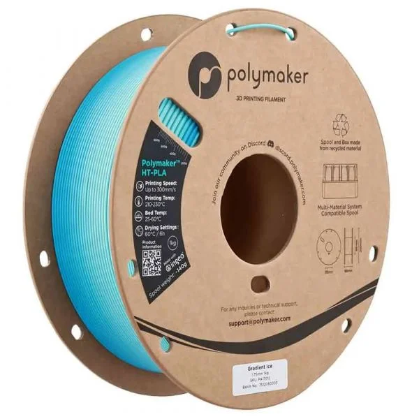 Polymaker Filamento HT-PLA 1.75mm 1Kg Gradient Ice