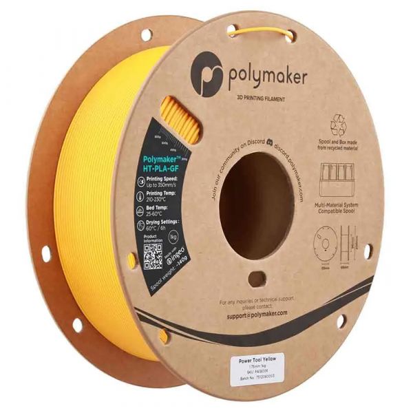 Polymaker Filamento para Impressora 3D HT-PLA-GF 1.75mm 1Kg Power Tool Yellow
