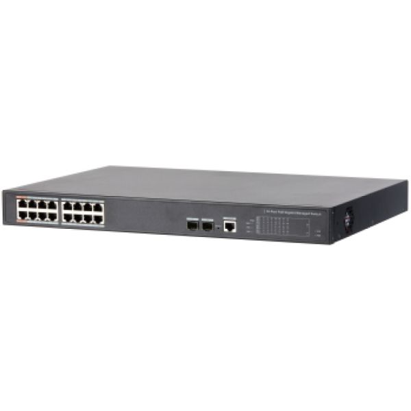 Dahua Switch de Rede 16 Portas Gigabit + 2 Sfp Uplink 240W 802.3AT