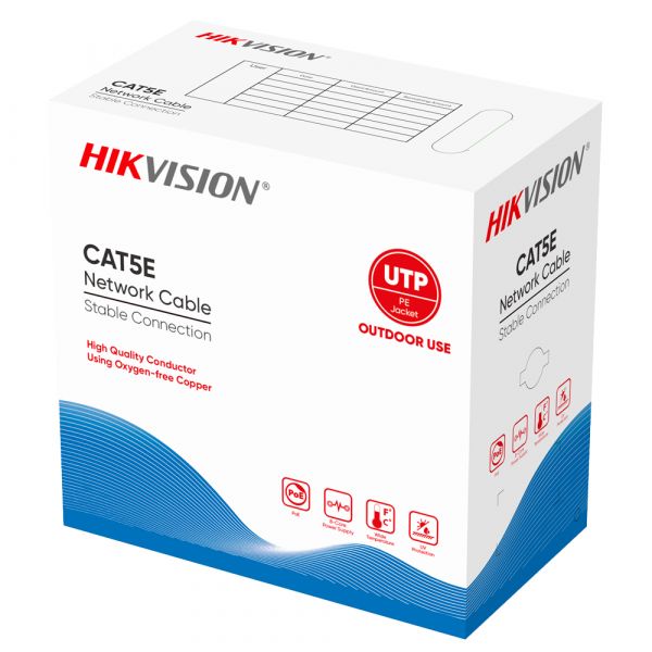 Hikvision DS-1LN5EO-UU/E Cabo UTP Cat5e OFC PVC Exterior 305m