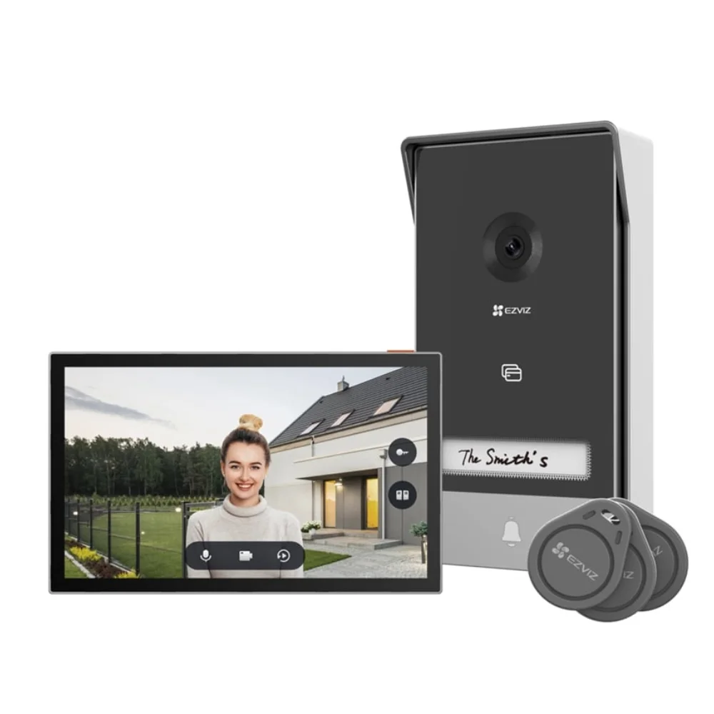 Ezviz Kit Video-porteiro inteligente WiFi / 2 Fios c/ câmara 2K + monitor 7'' + leitor RFID - Ezviz CS-HP7