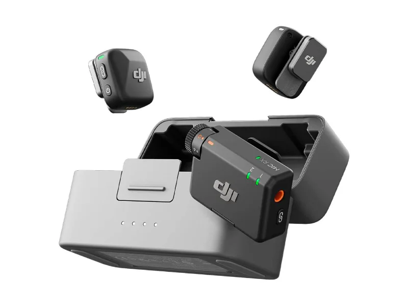 Microfone de Lapela DJI Mic Mini (2 TX + 1 RX + Caixa de Carregamento) Bluetooth Preto