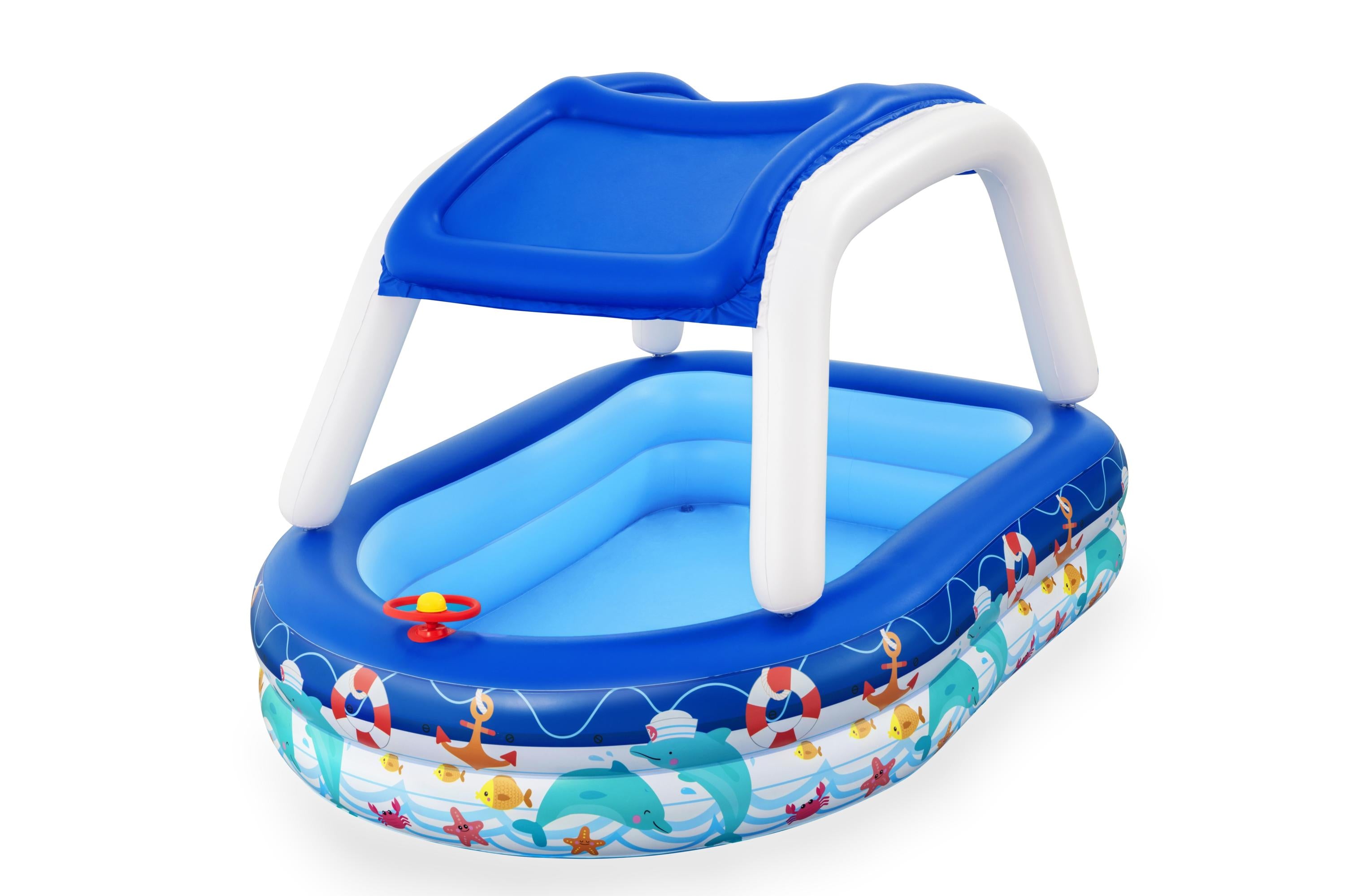 Piscina Insuflável Familiar Com Cobertura Sea Captain 2,13M X 1,55M X 1,32M Bestway