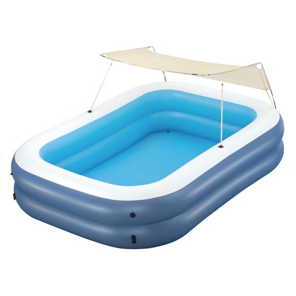 Bestway Piscina Insuflável 2 Camaras Rectangular con Toldo 254x178x140 cm +6 Anos