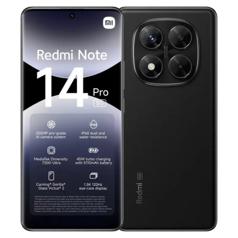 Xiaomi Redmi Note 14 Pro 5G 6.67″ Dual SIM 12GB/512GB Midnight Black