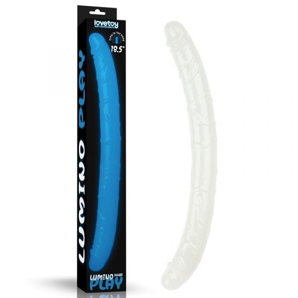 Lovetoy Dildo Duplo Lumino Azul 18.5"
