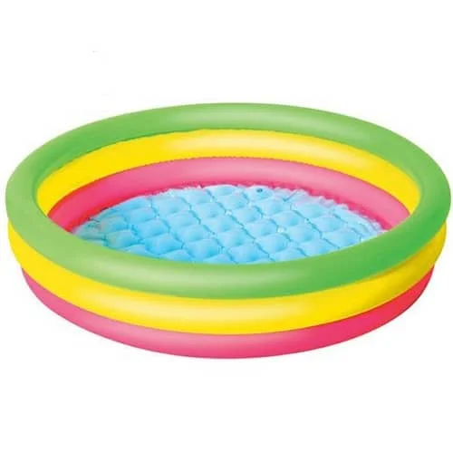Piscina Insuflável 3 Anéis Coloridos Bestway 102 cm
