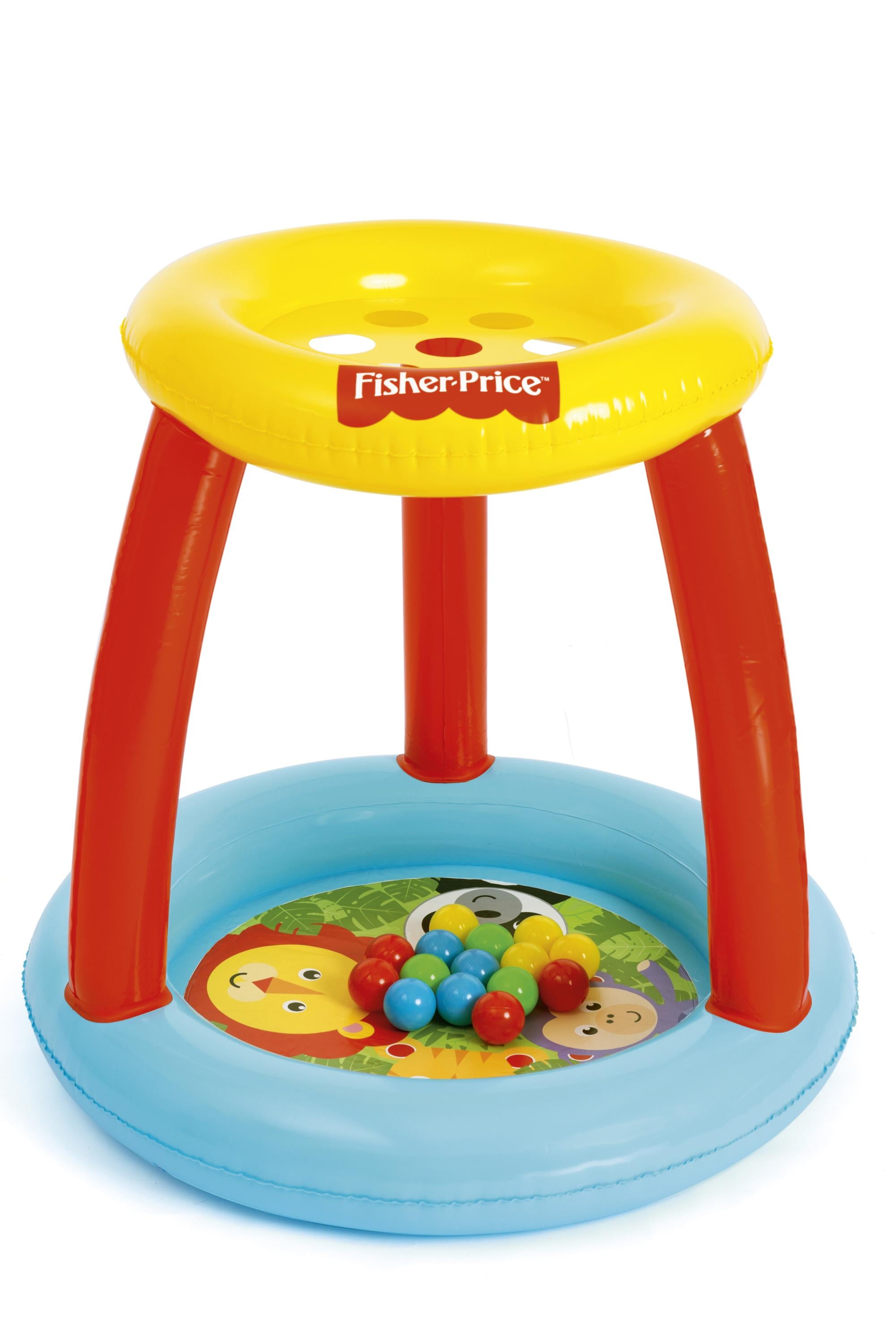 Piscina Insuflável Fisher Price Animal Friends Com Cobertura E Bolas Bestway