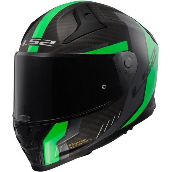 LS2 Capacete FF811 Vector Ii Carbon Grid Matt Fluo Green M