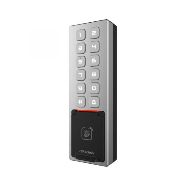 Hikvision Controlo de Acesso Biométrico DS-K1T805EBFWX IP65 IK08 Leitor EM Impressão Digital PIN
