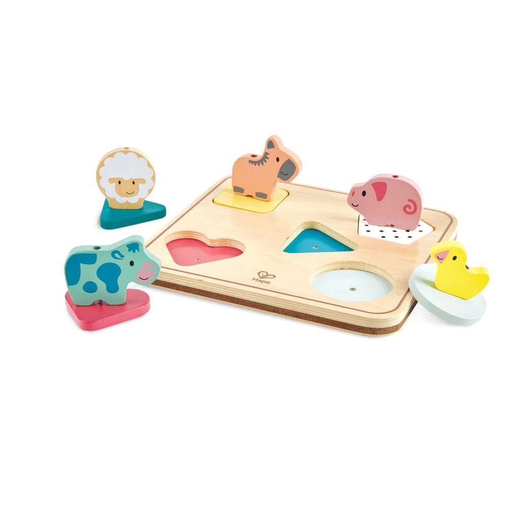 Puzzle Hape em Madeira Animais da Quinta com Som