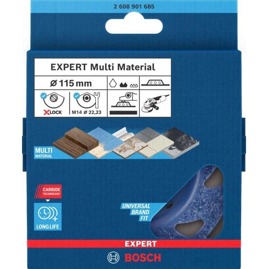 Disco em carboneto EXPERT Multi Material média, plana, X-LOCK, 115mm, 22,23mm refª 2608901685 BOSCH