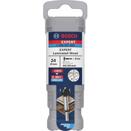 Fresa p/dobradiças EXPERT Laminated Wood, 24 x 60 x 90mm refª 2608901850 BOSCH