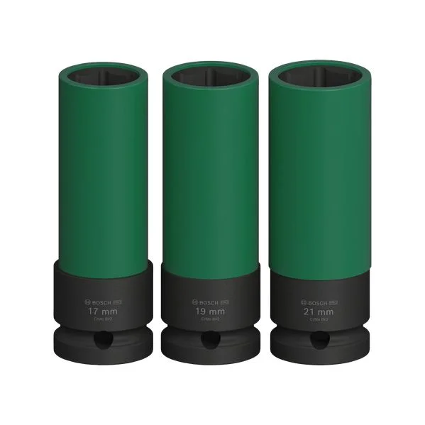 Bosch Conjunto de Soquetes de Impacto 17/19/21mm 3 Peças 1/2"