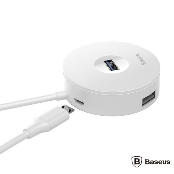 Baseus Hub usb 3.0 C/ 4 Portas usb Redondo Branco - CAHUB-F02