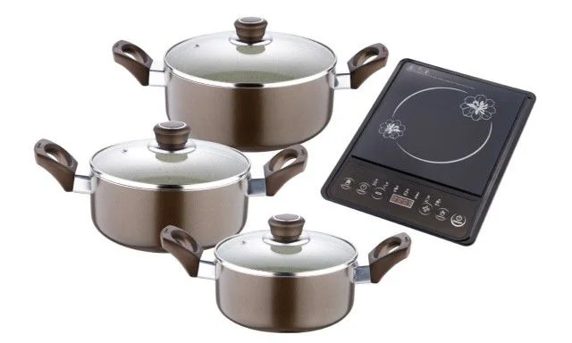 BERGNER - Trem Cozinha Fiona 3 Peças+Placa Induçã