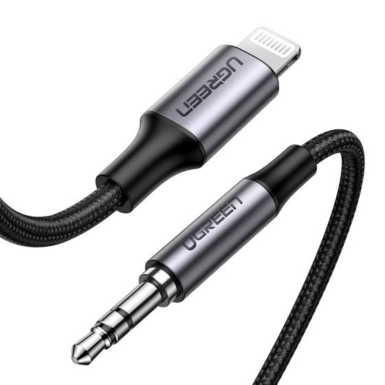 Ugreen 70509 cabo para telemóvel Prateado 1 m 3.5mm Lightning