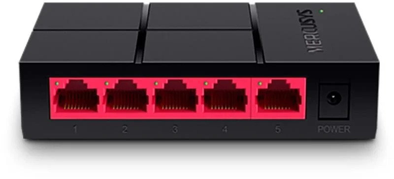 Switch de Rede Mercusys MS105G Mini 5 Portas Gigabit (10/100/1000 Mbps) UnManaged