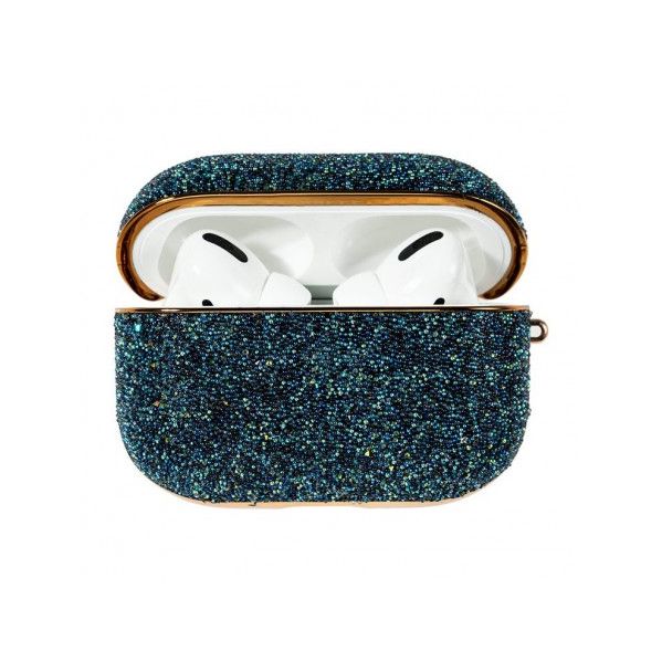 Capa Traseira Kingxbar Crystal Fabric Shiny Glitter Apple AirPods Pro Blue