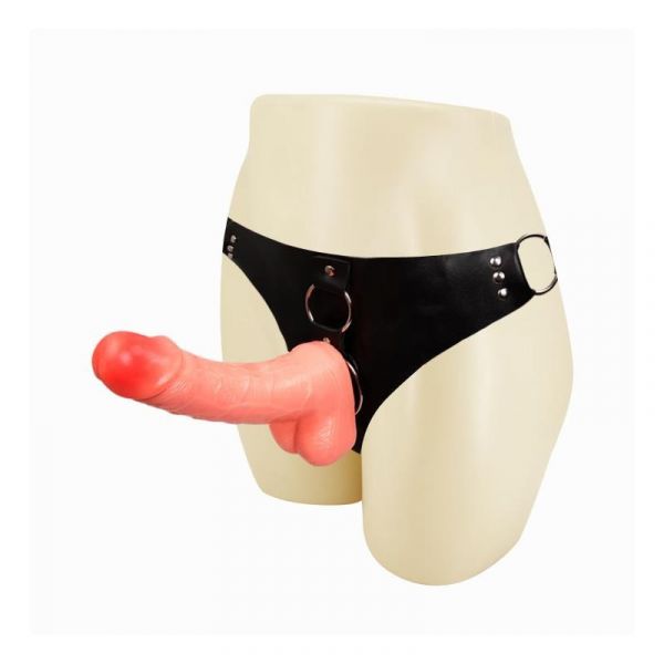 Baile Arnés com Dildo e Testículos Natural 18,3 cm Bw