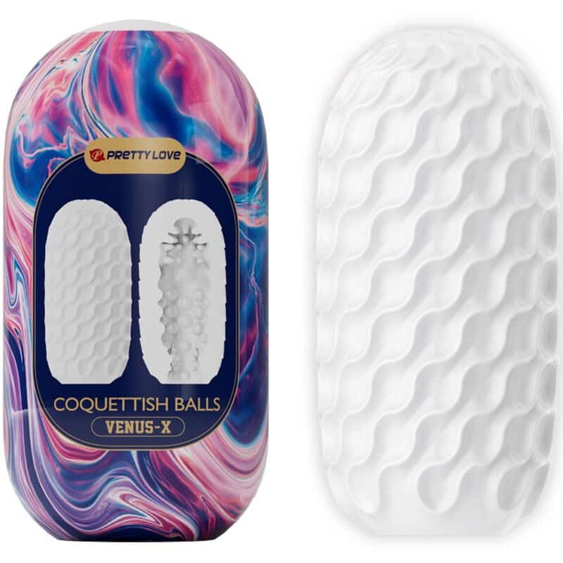 PRETTY LOVE – MASTURBADOR MASCULINO DE SILICONE COQUETTISH BALLS BRANCO