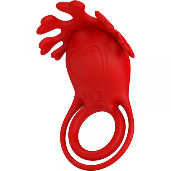 Pretty Love Anel Vibrador Ruben 7 Vibrações Silicone Vermelho