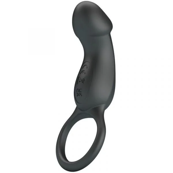 Pretty Love Trae Anel Vibratório com Estimulador Preto