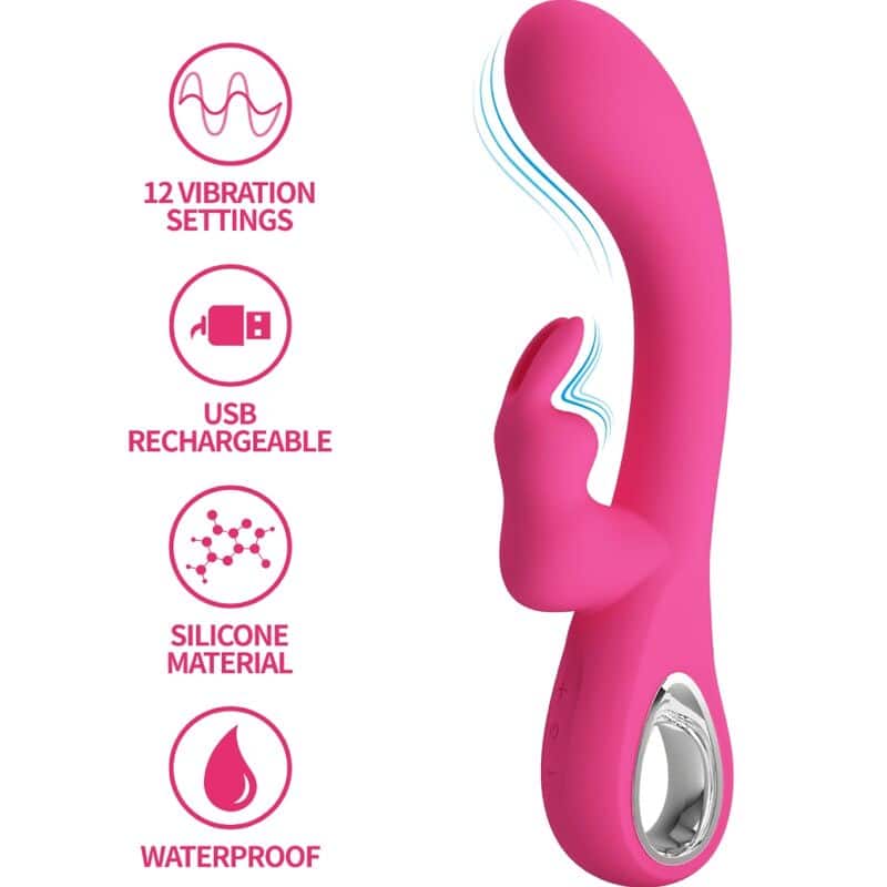 Pretty Love – Novak Rabbit Vibrador 12 Vibrações Rosa