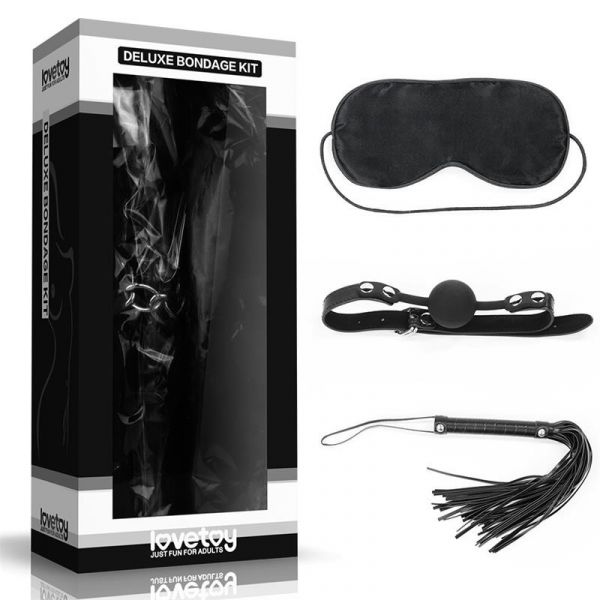 Lovetoy Kit Bondage Deluxe Negro LO-SM1001