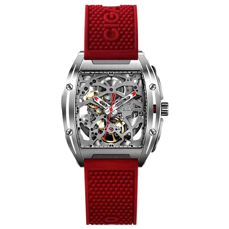 Relógio Mecânico CIGA Design Série Z Automático Skeleton Vermelho