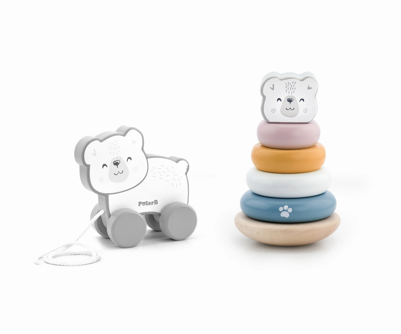 Conjunto De Puxar E Pirâmide Para Ursos De Peluche Viga