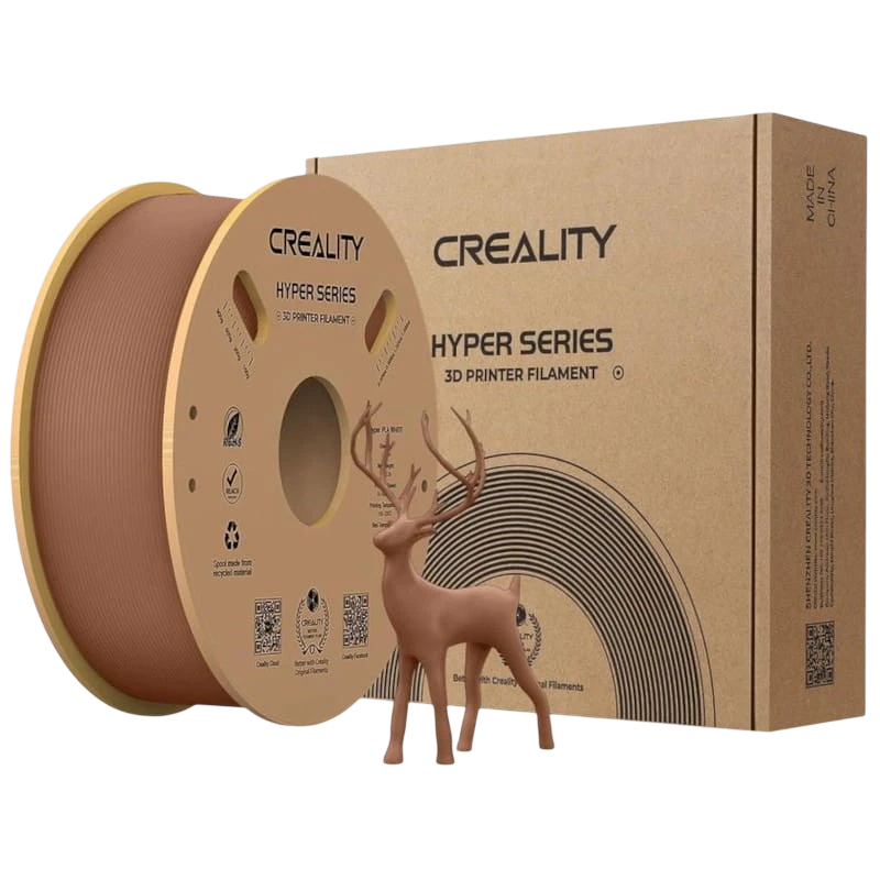 Filamento Creality Hyper PLA Marrom – 1.75mm – Impressão a alta velocidade até 600mm/s – Bobine de 1kg