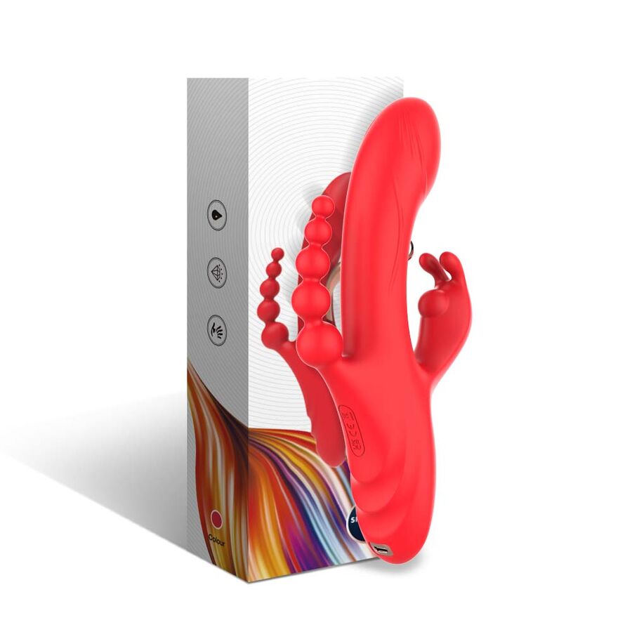 ARMONY - ESTIMULADOR DE PONTO G E CLITÓRIS VIBRADOR VERMELHO