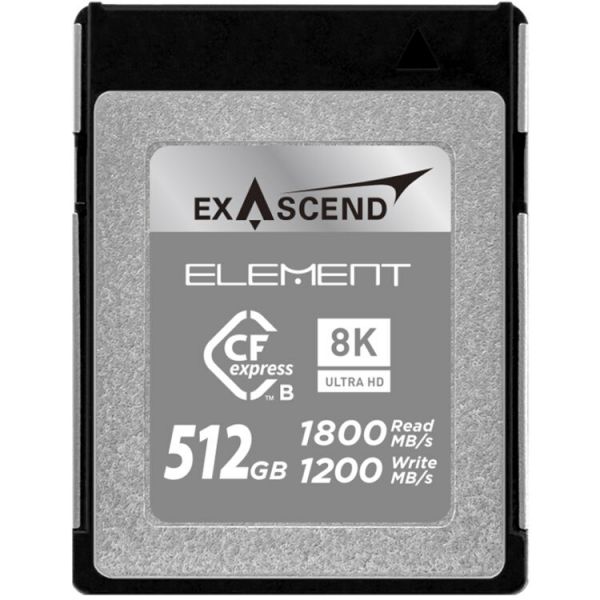 Cartão Exascend Cfexpress Type B 512GB R1800/W750 Element Serie - EXASCENDEXPC3S512G