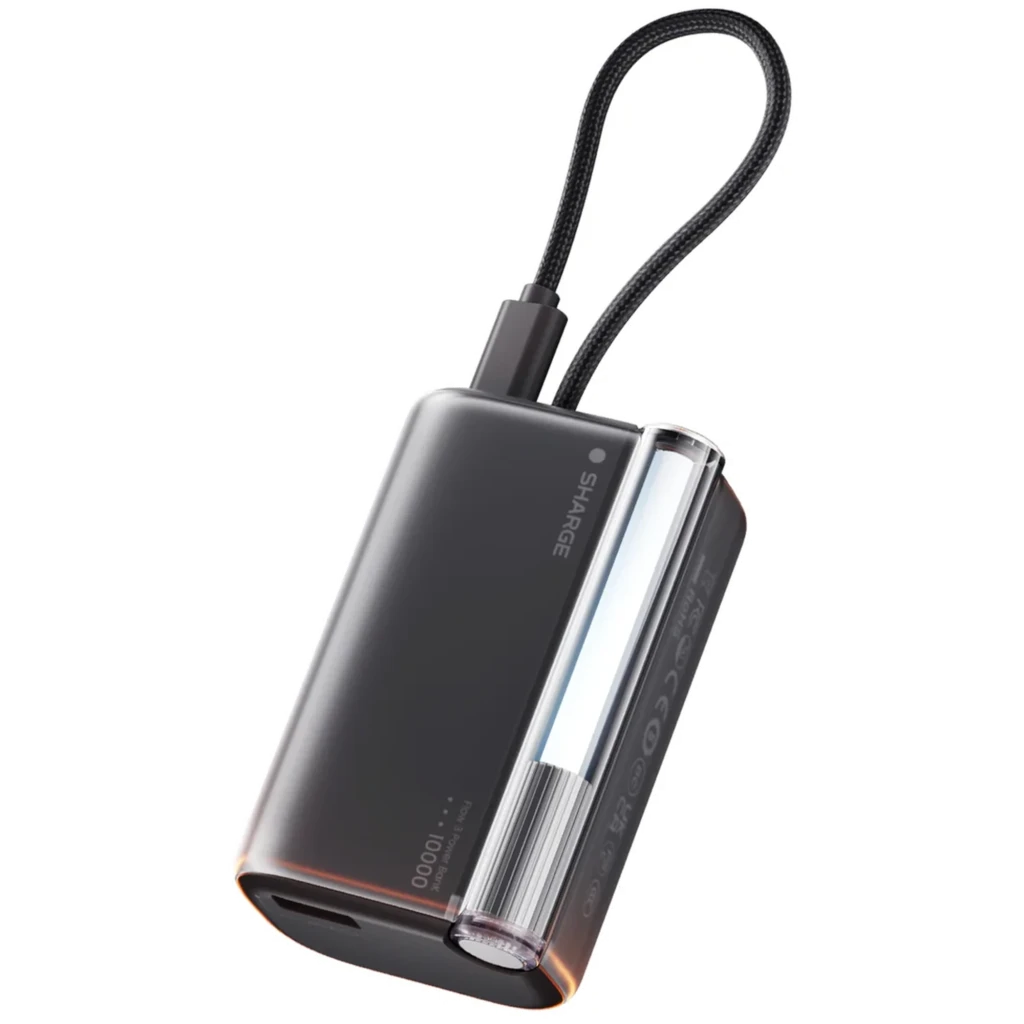 SHARGE Flow 3 45 W 10 000 mAh com cabo USB-C integrado – Power Bank