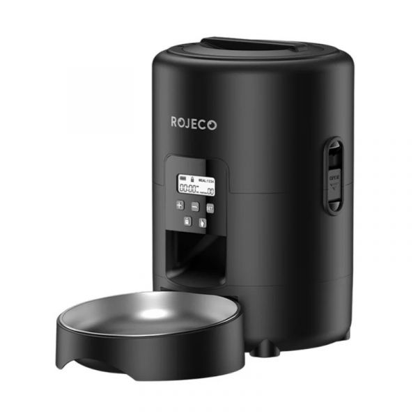 Rojeco Dispensador Comida Automático 2L Preto