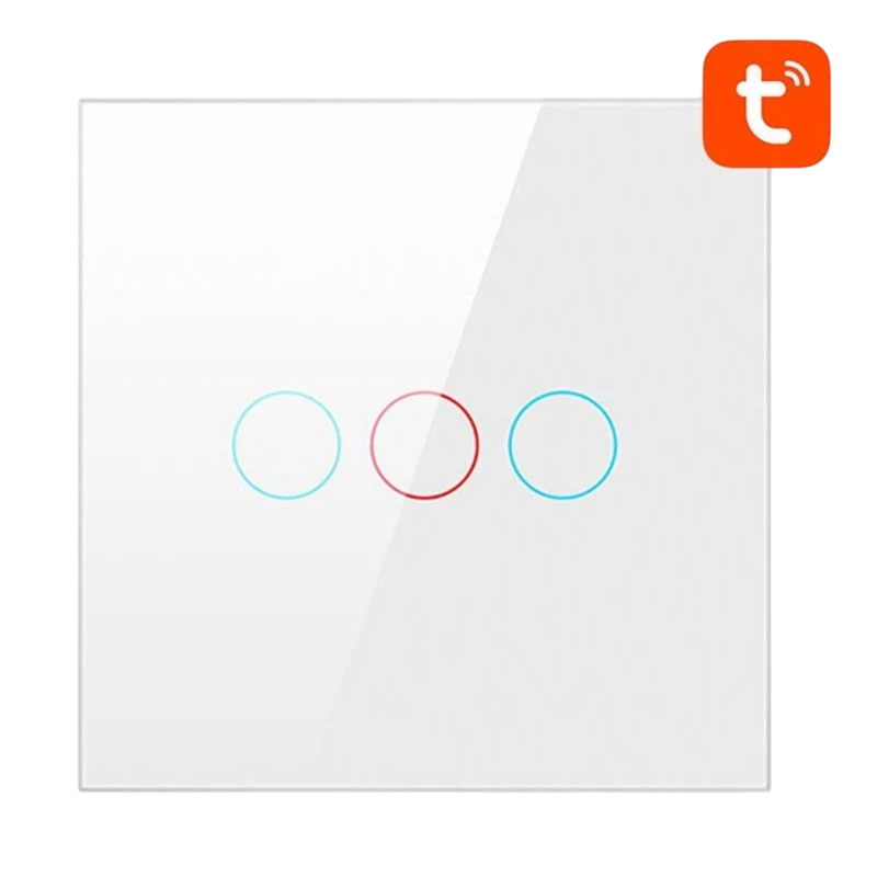 Avatto LZTS02-EU-W3 3 Botões ZigBee Branco – Interruptor Táctil Inteligente