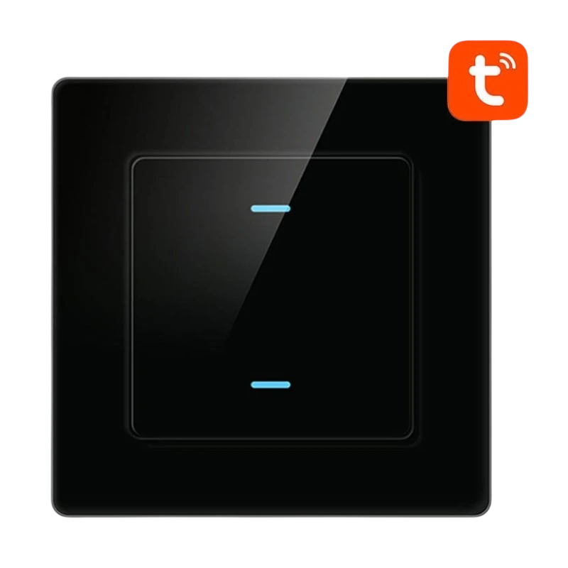 Avatto N-TS10-B2 2 Botões WiFi Preto – Interruptor Táctil Inteligente