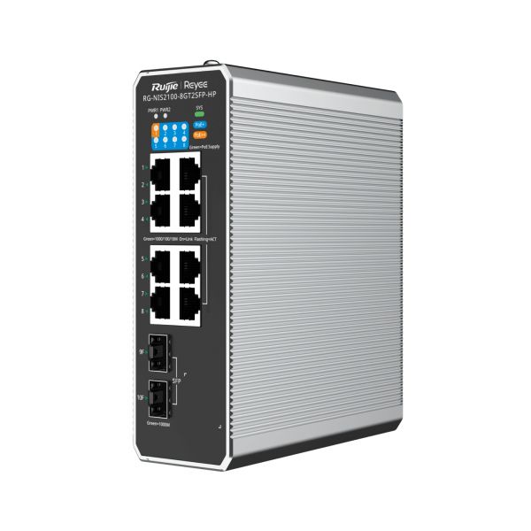Ruijie Networks Switch 10 Portas RG-NIS2100-8GT2SFP-HP