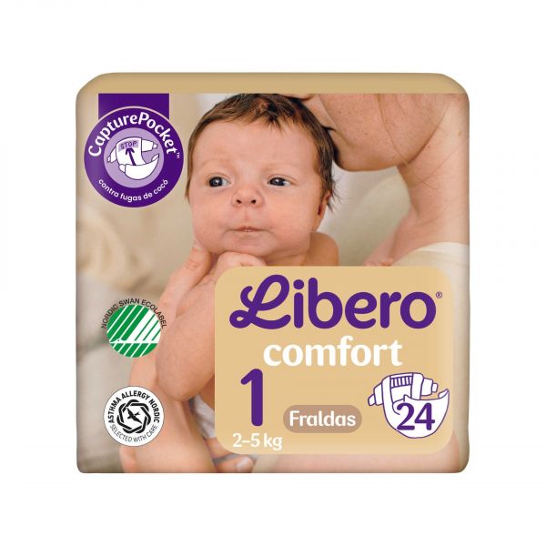 Fraldas Libero Comfort T1 (2-5kg) 24 Un.